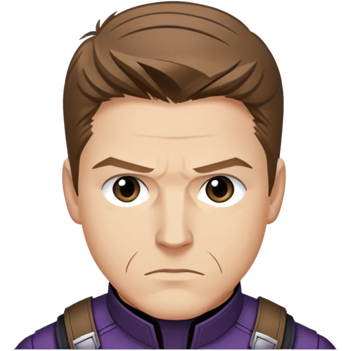 hawkeye clint barton portrait marvel, brown hair from captain america: civil war emoji
