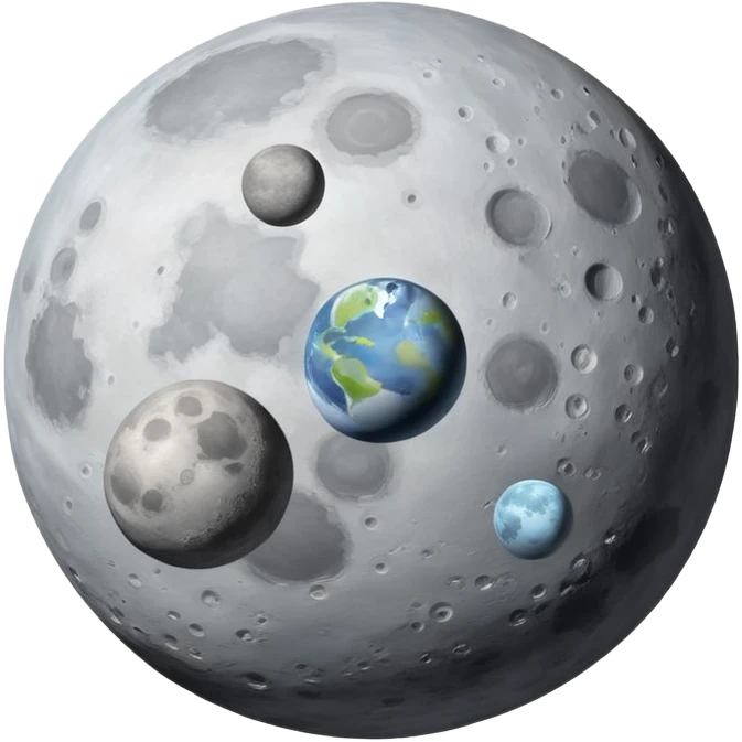 planet with moons emoji