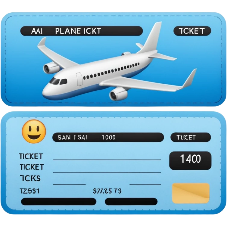Fly ticket emoji