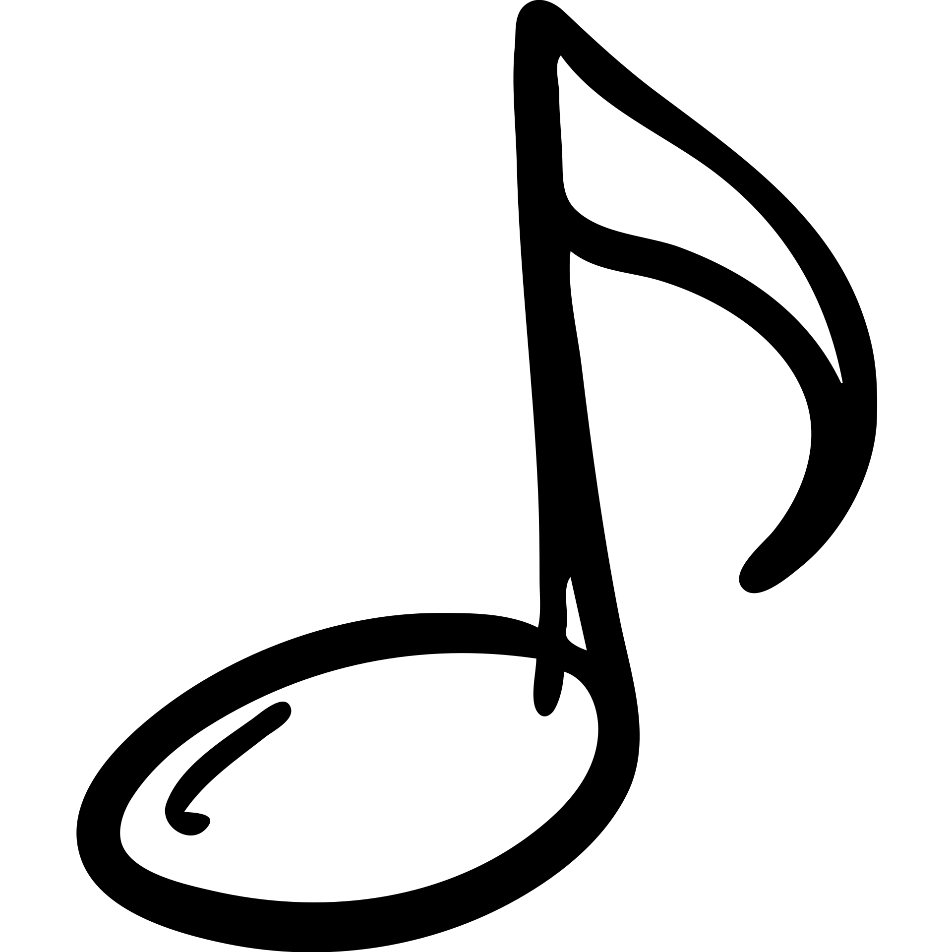 music icon square shape hand drawn black outline emoji