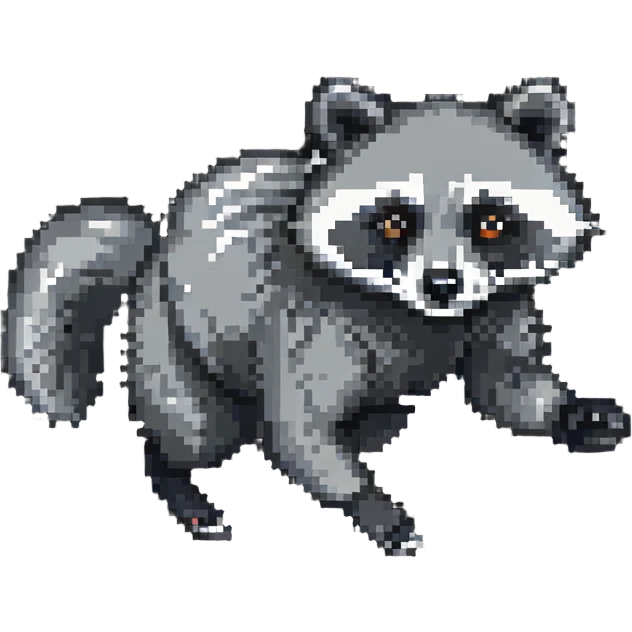 raccoon running with motion blur emoji