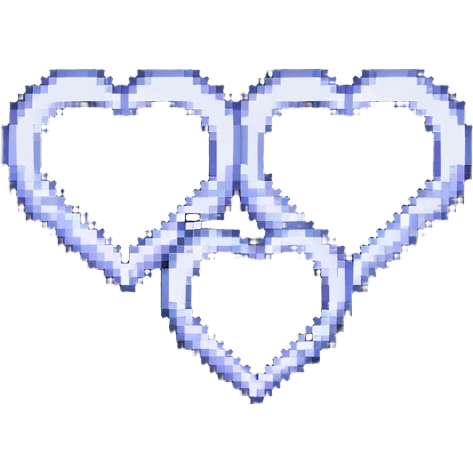 two hearts pixel art emoji
