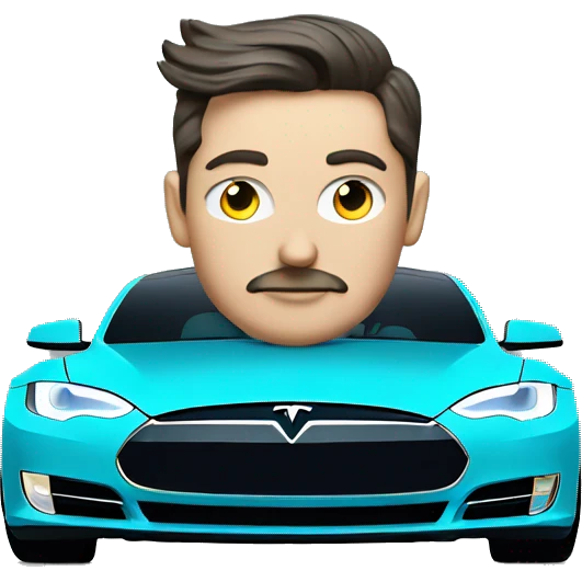 tesla in neon color emoji
