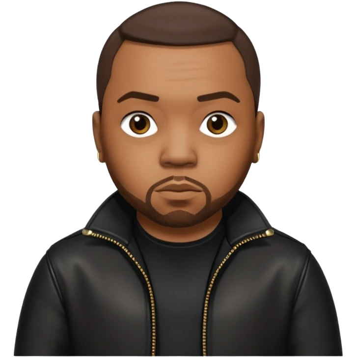Timbaland with dark brown hair, black outfit emoji