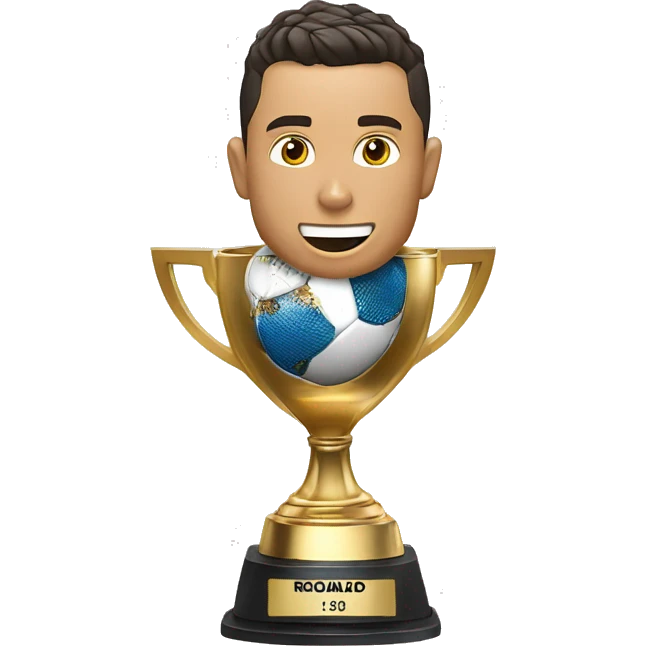 Cristiano ronaldo avec le trophée de la coupe du monde emoji