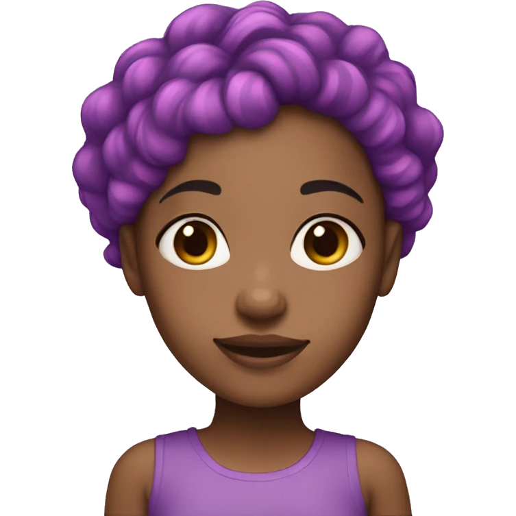 Light skin black girl with pink and purple hair  emoji