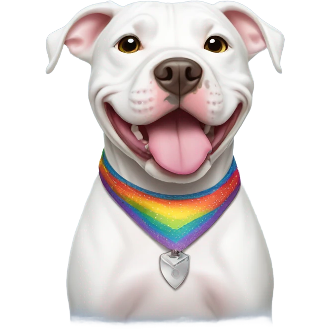 LGBTQ+ white pitbull emoji