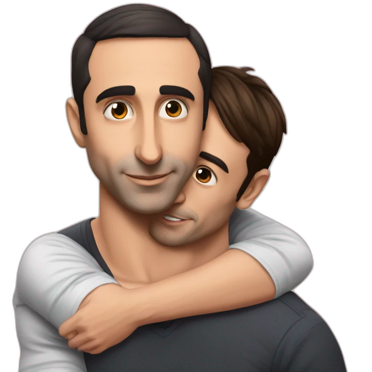 Eric zemmour qui fait un calin a Jordan Bardella emoji