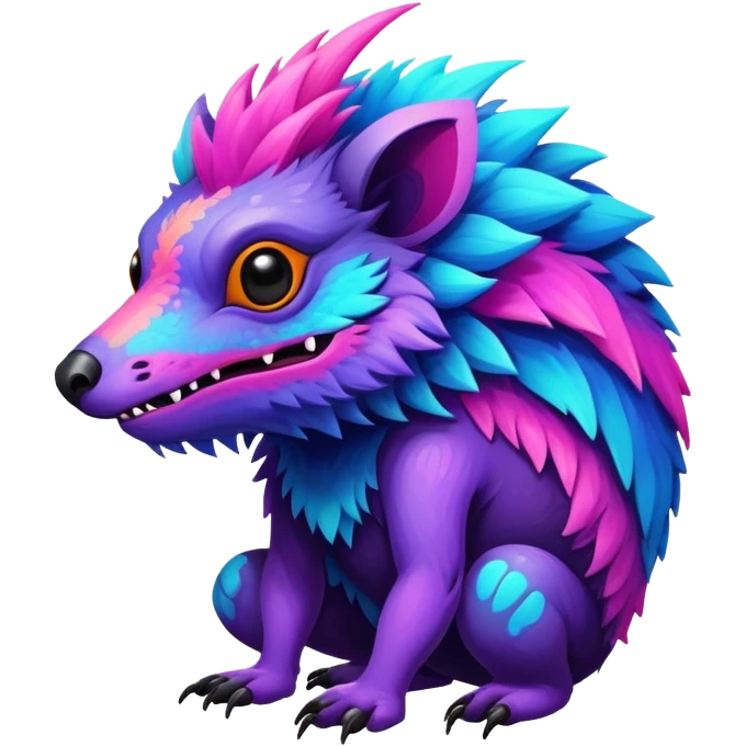 Dark vibrant pastel bright neon colorful edgy exotic painted Fakémon-Pokémon-Vernid-creature emoji