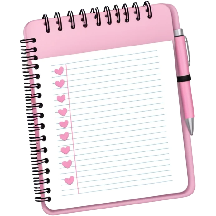 Faça emoji de um planner organizado no notebook rosa  emoji