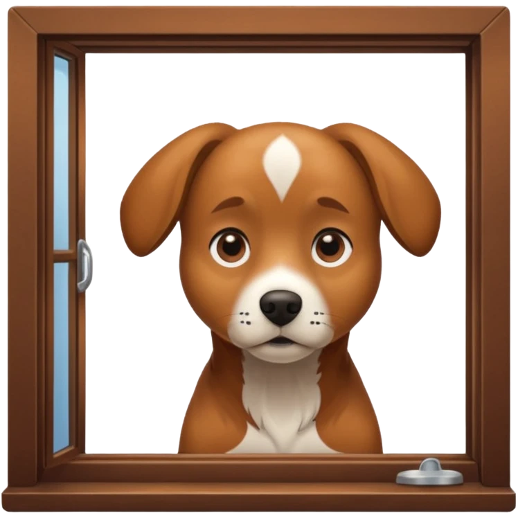 dog looking out of the window emoji