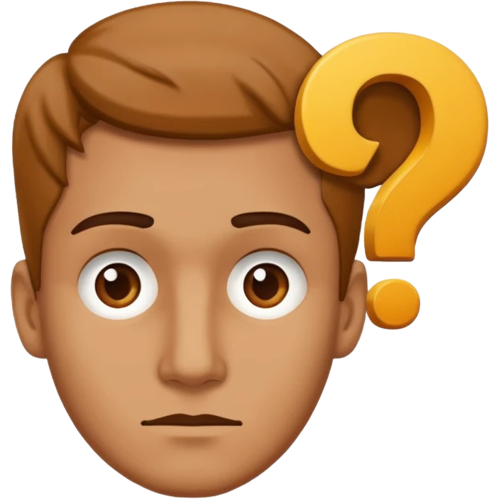 face of a man with a question mark emoji