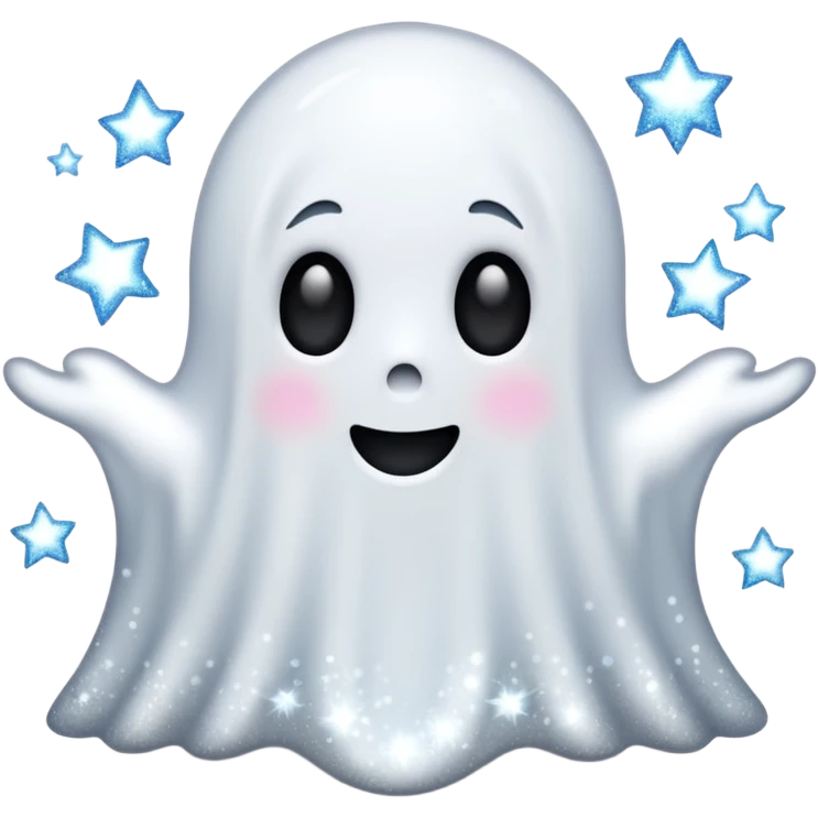 glitter white ghost emoji