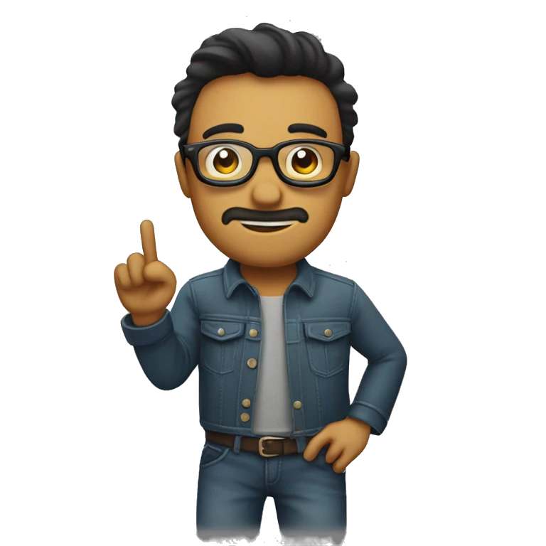 chico con gafas con el dedo pulgar arriba emoji