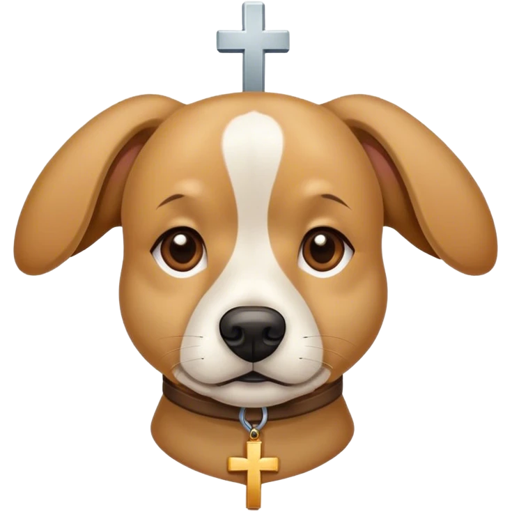 Dog wearing a cross emoji