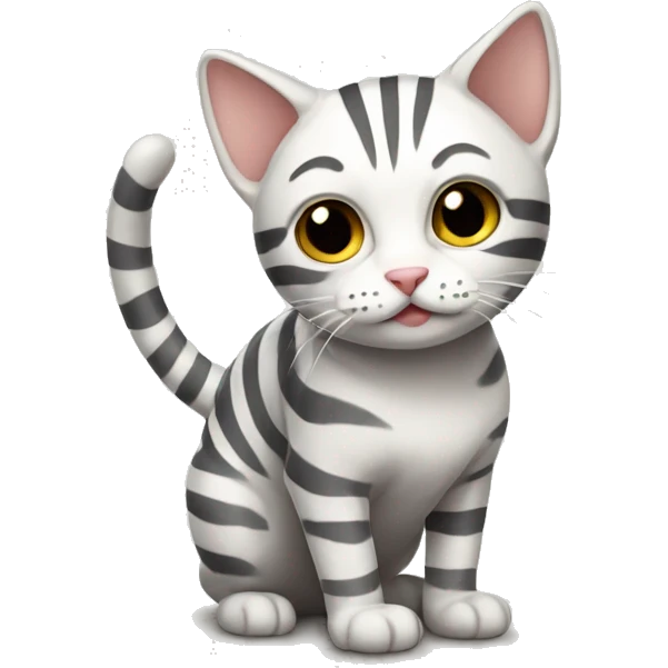 white striped cat emoji