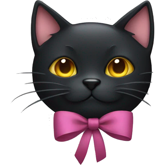 Black Cat with a bow emoji emoji