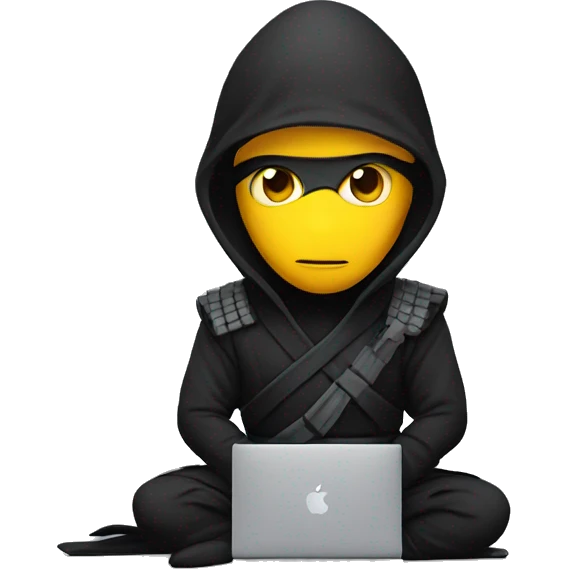 Ninja with macbook emoji