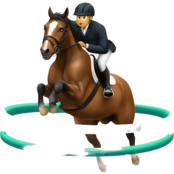 horse jumping through a ring emoji