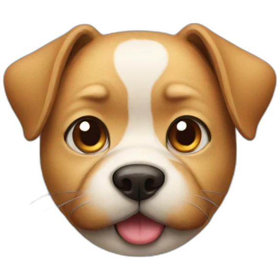 Dog with cat mustache emoji