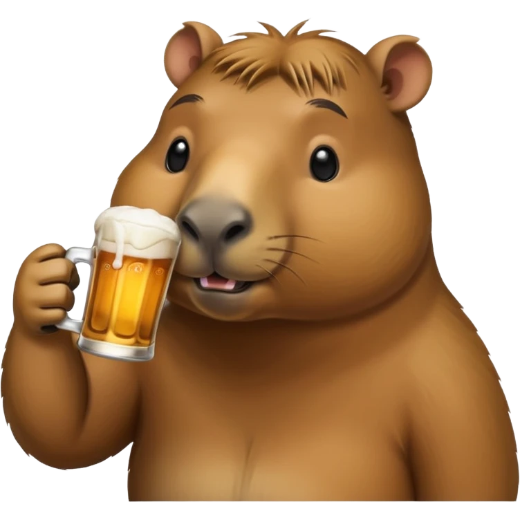 Capibara tomando cerveza emoji