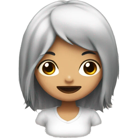 a girl with black hair sticking her tongue out  emoji