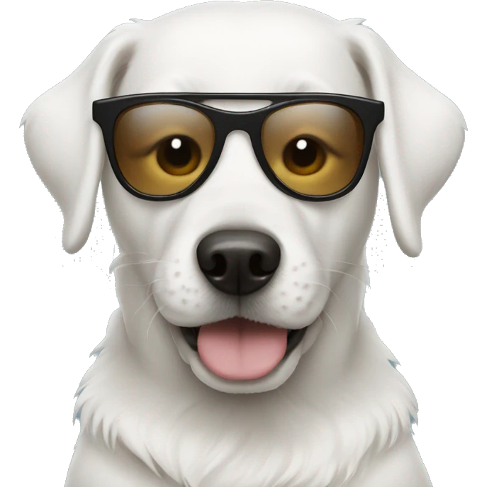 White dog wearing sunglasses  emoji