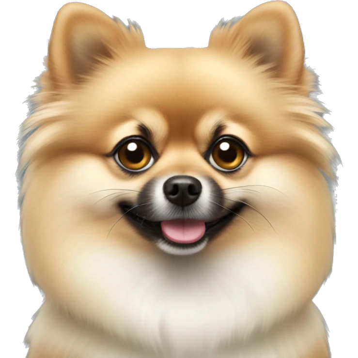 Pomeranian-white one black eye emoji