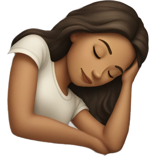 Brunette girl sleeping emoji