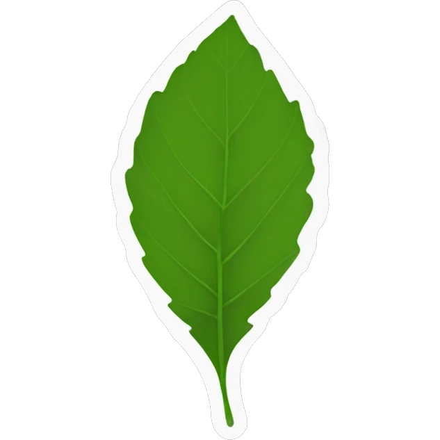 single leaf with white outline emoji