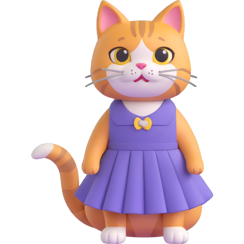a cat wearing a dress emoji