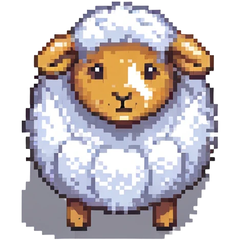 adorable round sheep with fluffy wool emoji