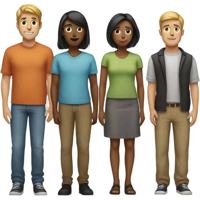 group of people standing in a row emoji