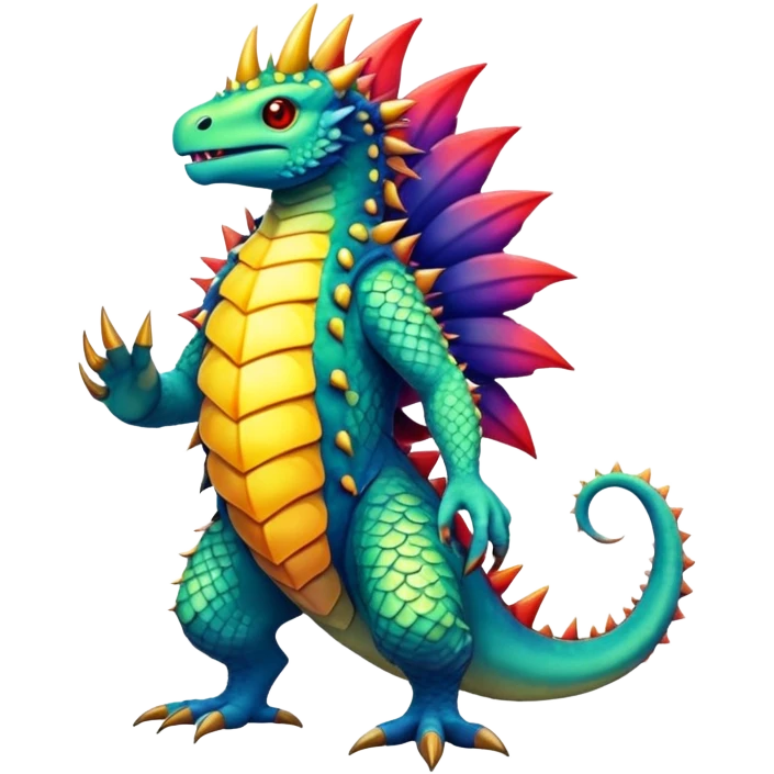 colorful Fakémon-creature (full body) emoji