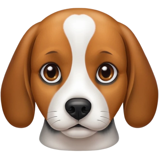 a beagle dog that has black dots around his eyes  emoji