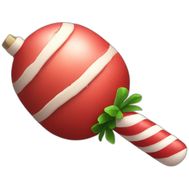 grenade with a candy cane skin emoji