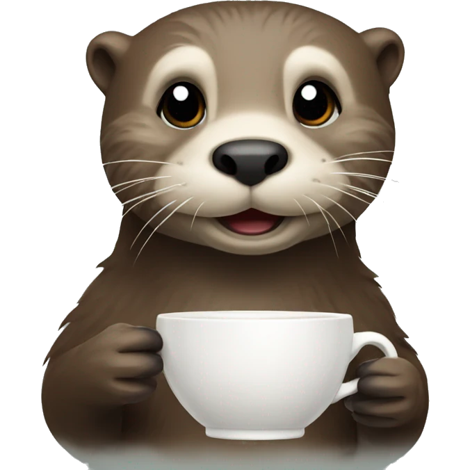 otter drinking coffee emoji