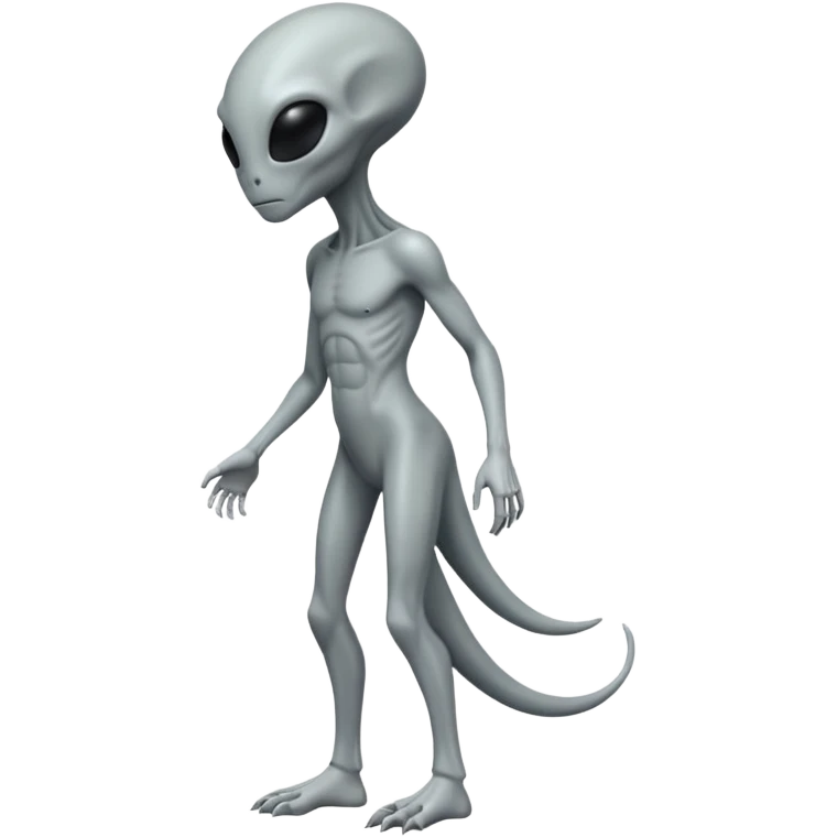 fullbody gray alien sideview emoji