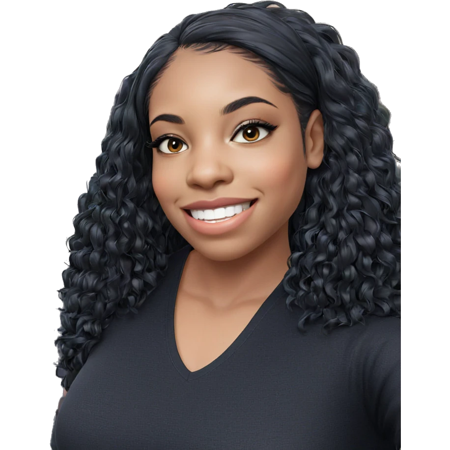 smiling girl with black hair emoji