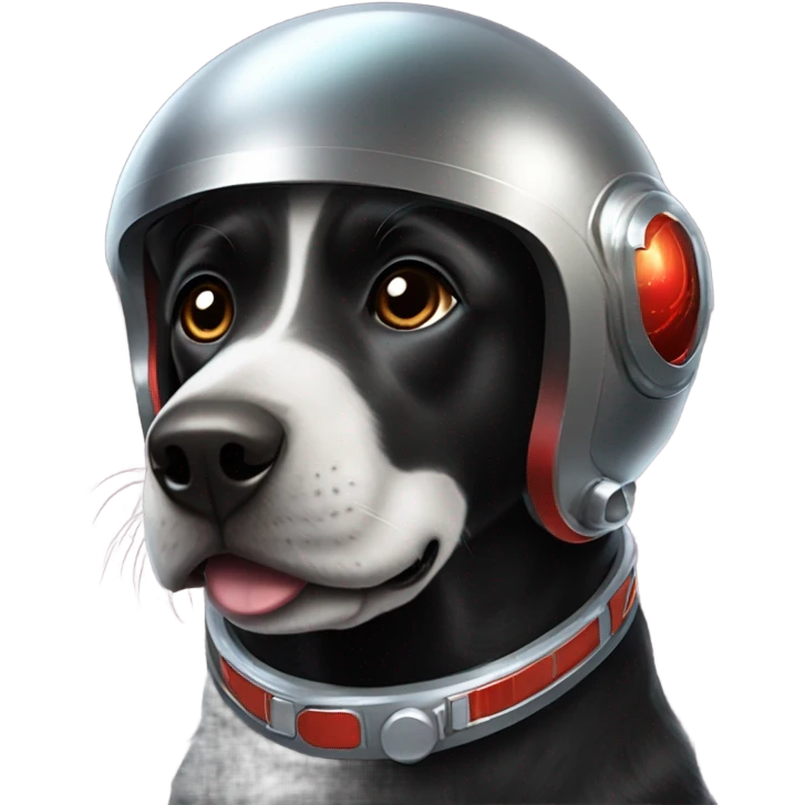 black labrador in Mars spacesuit emoji