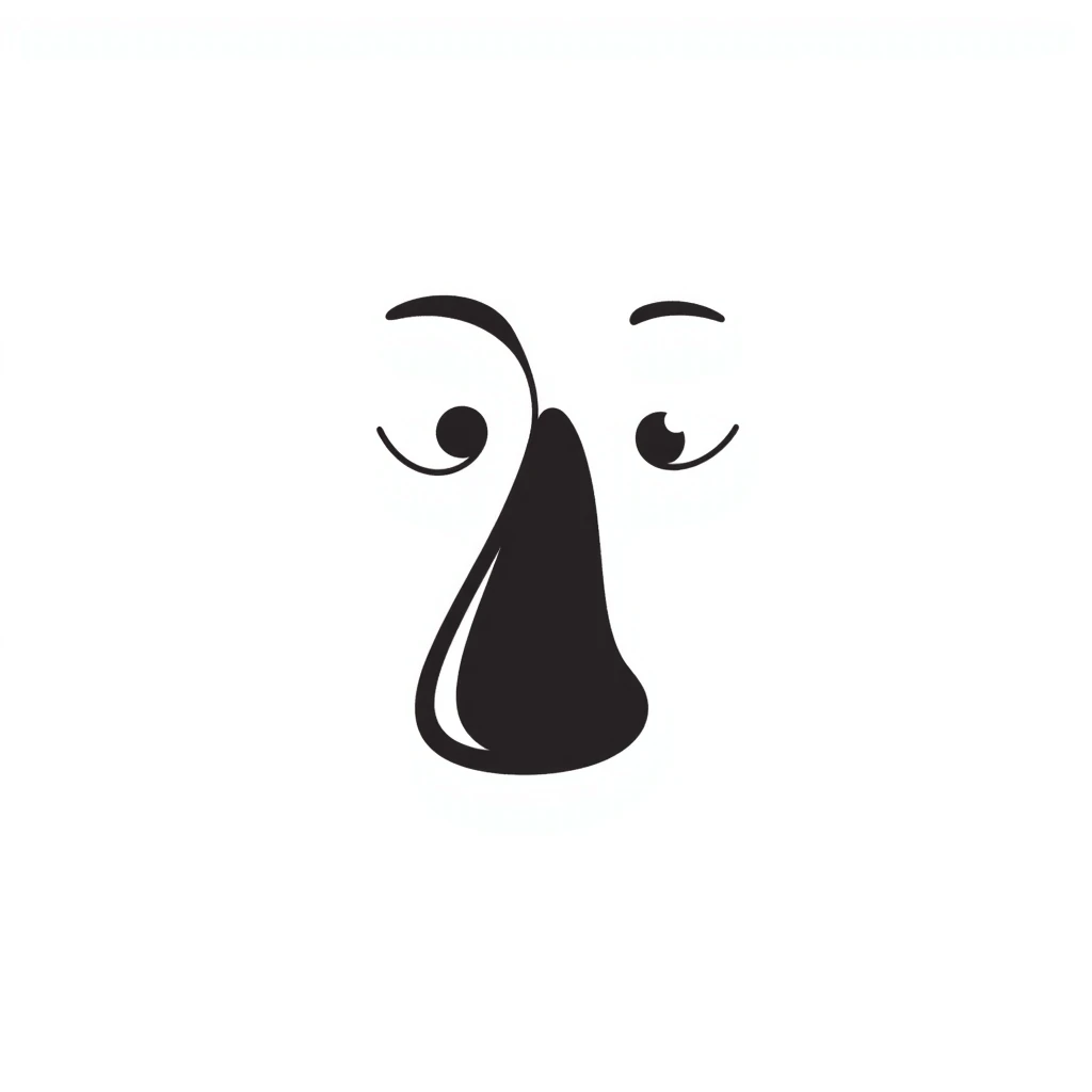 Hand-drawn human nose with nostrils emoji
