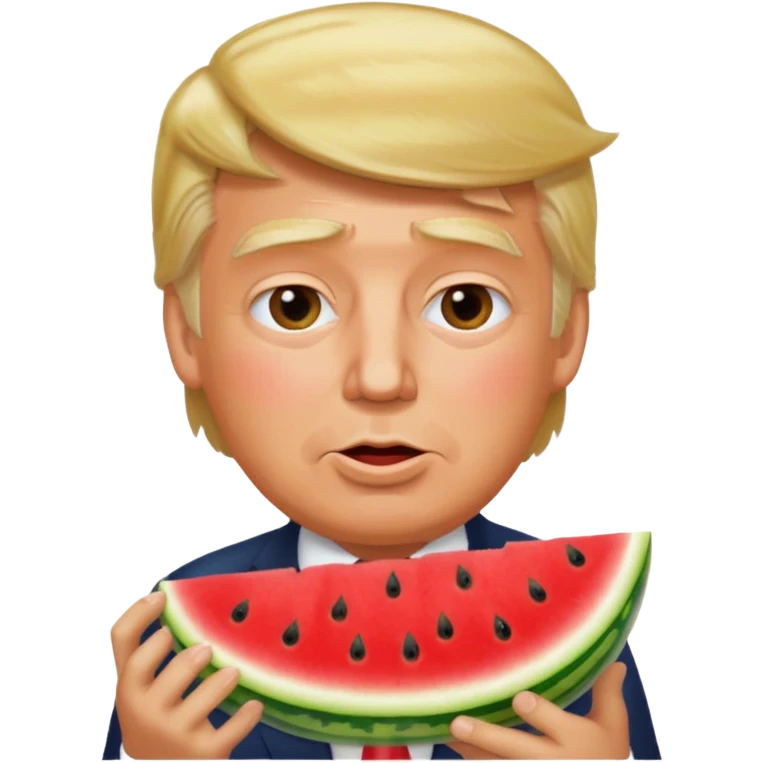 trump eating watermelon emoji