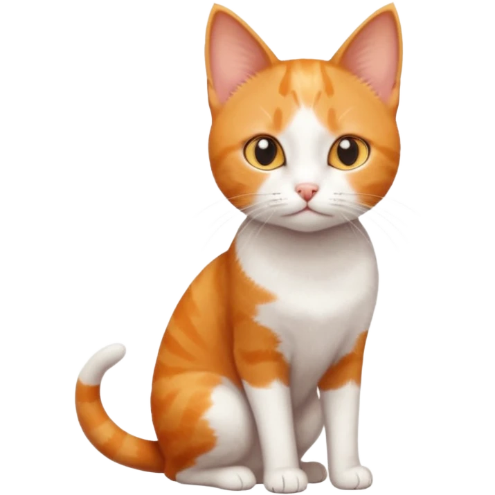 tiny skinny ginger and white cat emoji