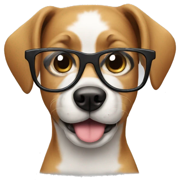 Dog with glasses emoji