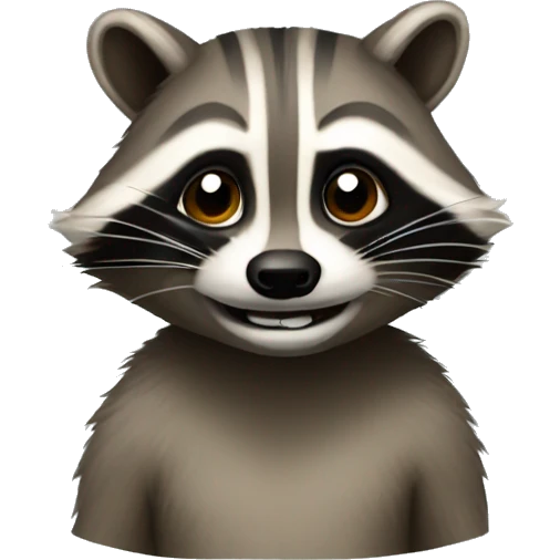 the side of a raccoon with its mouth ope emoji