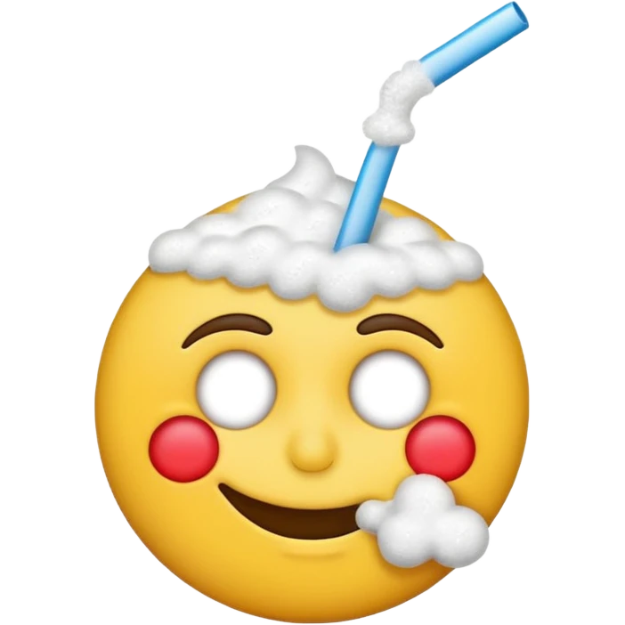 Emoji qui snif de la drogue avec une paille emoji