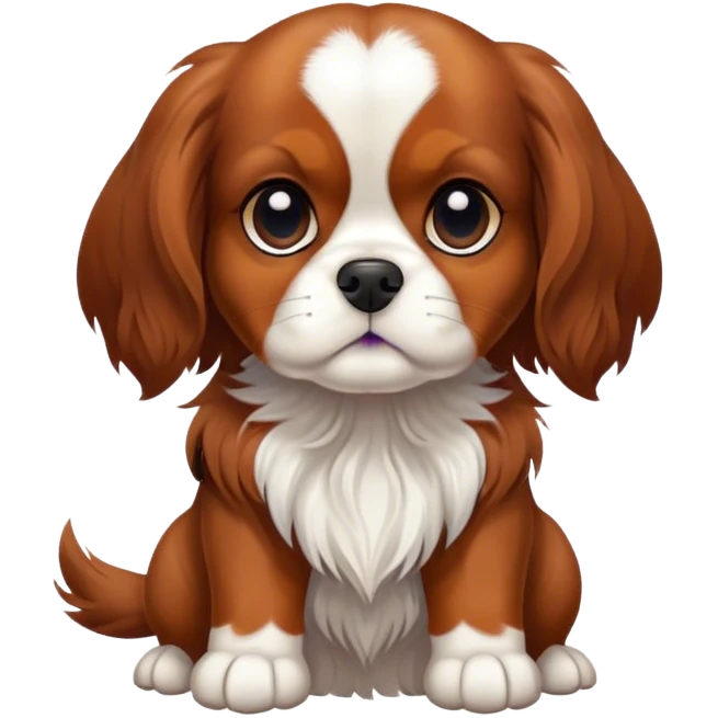Cavalier King Charles spaniel brown and black dog emoji