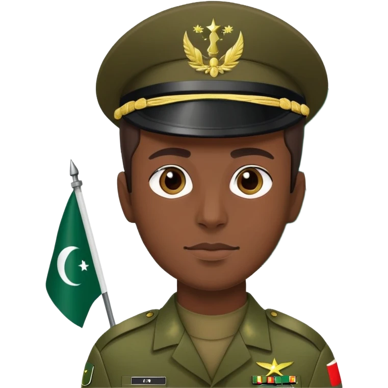 Pakistani soldier in military uniform with Pakistan flag emoji