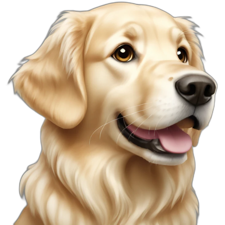 Golden Retriever white playing emoji