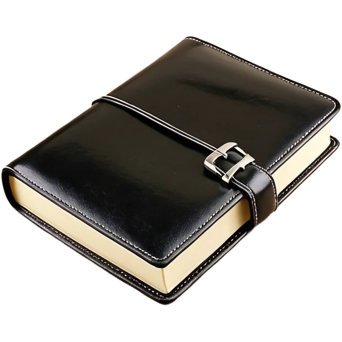  Розовый блокнот с черной ручкой  emoji